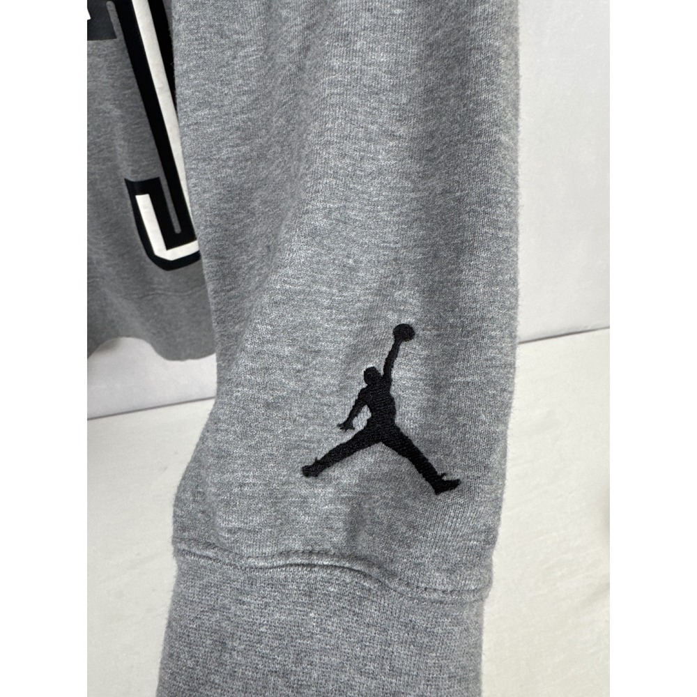 Jordan‎ DNA Wrap Around Logo Pullover L Hoodie Gray Black Spellout Jump Man Goat - Picture 4 of 10